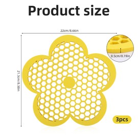 lasuroa 3pcs Floating Bee Island, 8.66in Flower-Shaped Bee Watering Station Safe Pollinator Butterfly Waterer for Feeding Bath Garden Outdoor Use