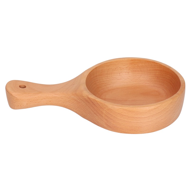 Wooden Bowl with Handle Noodle Bowl for Salad Fruit Soup