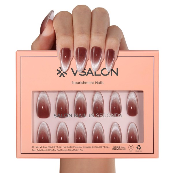 VSALON VSALON Press on Nails Medium Almond - French Tip