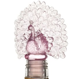 Tovip Silicone Wine Bottle Stopper Peacock Creative Wine Beverage Bottle Seal Bottle Caps Party Decoration Bar Kitchen (Pink)