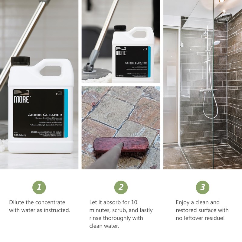 MORE Grout Cleaner for Tile Floors - Acidic Grout Cleaning