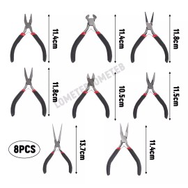 LOMETEB Juego 8 Pzs Mini Alicates Para Joyas Herramientas Abalorios