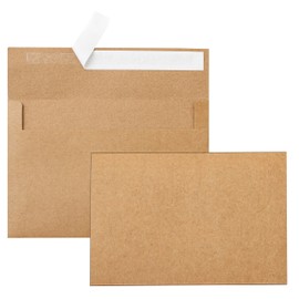 Silunkia Brown Blank Note Cards and Envelopes 4 x 6 Heavy Single Panel Cardstock and A4 Envelopes Printable Self Seal 20 Packs for Christmas Cards, Wedding Invitations, Stationery, Thank You Cards