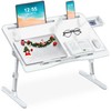 EVETTO Bed Desk for Laptop - Marble Pattern, Adjustable X-Large