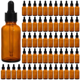 KEYWING 60 Pack 1oz Eye Dropper Bottles – 30ml Leakproof Amber Glass Bottles for Essential Oils, Tinctures, Hair Oil, Travel Liquids