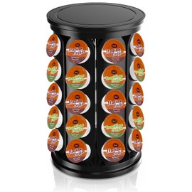 Sylfaen K Cup Holder, K Cup Carousel, Coffee Pod Holder, Hold 40 Coffee Pods, Spins 360-Degrees, Coffee Pod Storage Organizer for Home Office Kitchen Counter (Black)