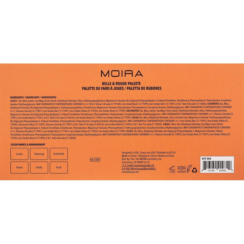 PALETA DE RUBOR BELLE & ROUGE MOIRA COSMETICS HCP004