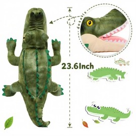 Karister 7Pcs Alligator Stuffed Animal, 23.6" Giant Crocodile Plush Toy with 3 Baby Crocodiles Plushies, Stuffed Alligator Gift for Kids on Birthday,Christmas or Baby Shower,Party Decorations