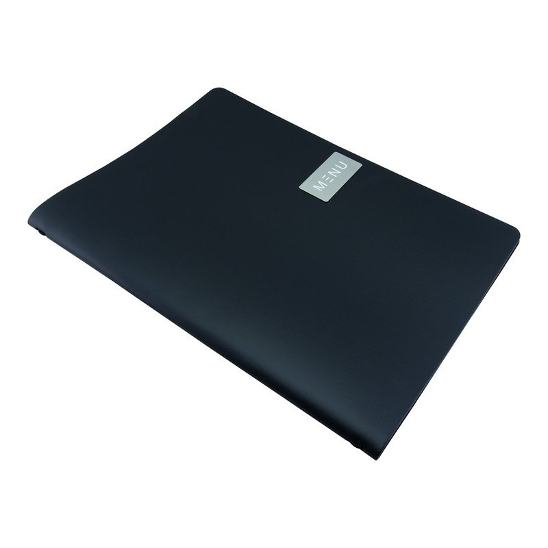 Securit Range Holder, Royal A4-Bonded Leather menu-Black, Elastic, Metal, 33