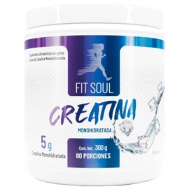 Fit Soul Creatina Monohidratada de Alta Pureza en Polvo Sin Sabor, Preworkout, Alto Rendimiento | 60 Servicios | 300g.