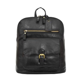 House of Luggage Womens Leather Backpack Casual Fashion Travel Rucksack HLG280 Black