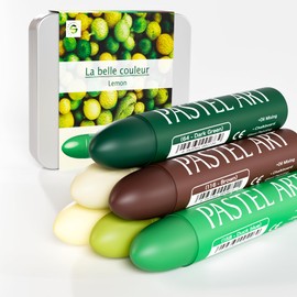 6 Pack Jumbo Oil Pastels Set (14 x 84 mm), Soft Oil Pastels with Vibrant Colors, Great Blending and Layering, Pastel Crayons for Professional Artists and Hobbyists, Lemon