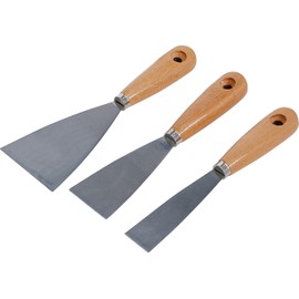 BGS Diy 85218 | Spatula Set | Wooden Handle | 30/50/80 mm | 3-Piece Set