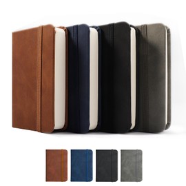 OKAMMY Small Pocket Journal Tiny Notebook - Small Notebooks 4.3" x 3" Leather Notepad Mini Pocket Notebook, 4 Pack Small Journal Notebook for Traveler(100 Sheets/200 Pages)