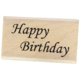 Art Stamps Small Script Birthday Stamp, Black