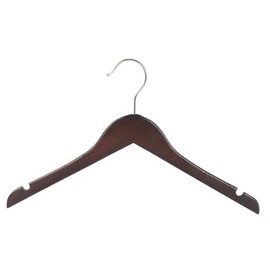 Only Hangers Junior Wood Top Hangers Walnut Finish Box of 25