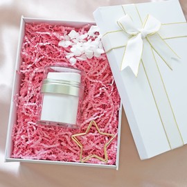 Bobobag - 4oz Crinkle Cut Paper Shred Filler Recyclable Gift Wrap Confetti Raffia Grass Shred Paper for Easter Baskets Filler Creative Eggs Decor (Pink)