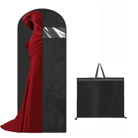 Garment Bag Long 60 x 180 cm Breathable Clothes Covers Foldable Travel Garment Bag Clothes Cover Fleece Dustproof Garment Cover with Handles Protective Bags for Wedding Dresses Evening Dresses (60 x