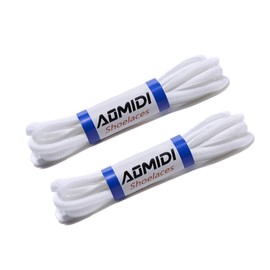 AOMIDI 2 Pair Shoelaces Oval Half Round 1/4" Shoes Lace for Sneakers and Casual shoes Shoelaces Replacements, White, 45" inches (114 cm)
