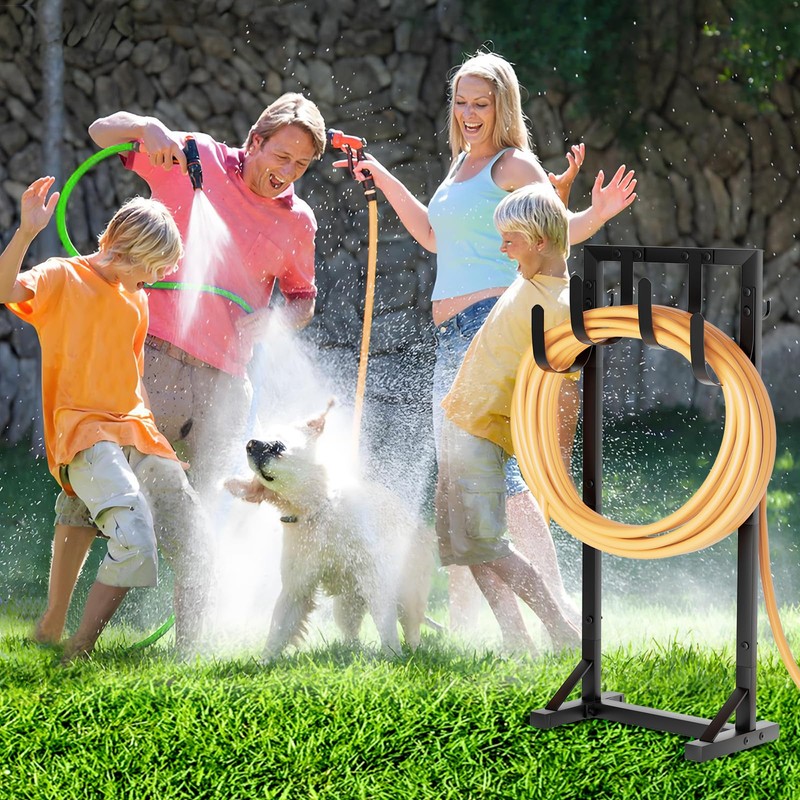 GAVISCITY Heavy-Duty Garden Hose Holder with Stable Base and Tool