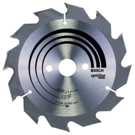 Bosch 2608641169 Optiline Wood Circular Hand Saw Blade, 150mm x 2.4mm x 20mm, 12 Teeth, Silver