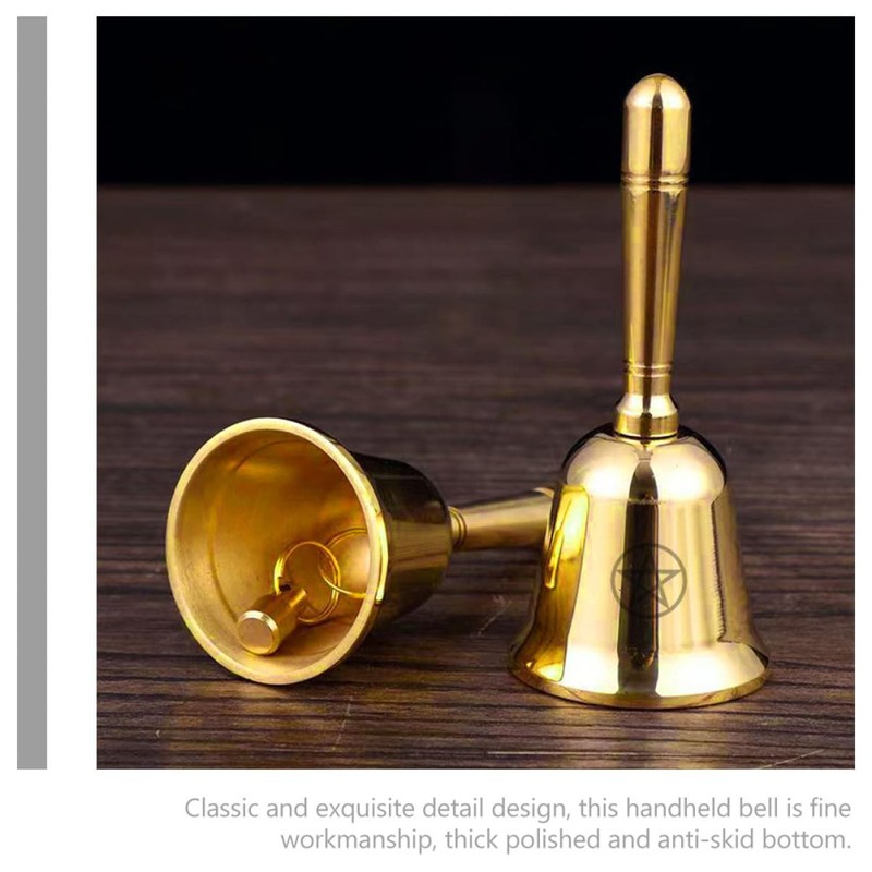 MAGICLULU Mini Brass Altar Bell with Pentagram Pattern Multi Functional