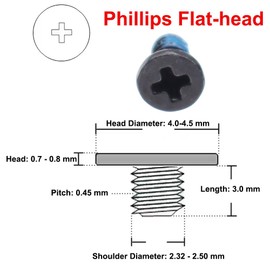YesNOPart 10X M2.5x3mm Phillips Flat-Head Screw Replacement for Dell ASUS Lenovo Acer HP Laptop Desktop, SATA HDD, I/O USB Board