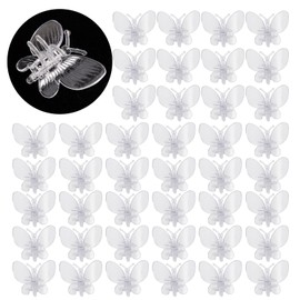 60 Stücke Pflanzenclips Transparent Pflanzenklammern Orchideen Klammern Schmetterling-Form Orchideen Clips Garten Pflanzen Clips Blumenklammern Kunststoff Klammern für Unterstützen und Halten Pflanze