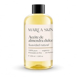 Marea Skin - Aceite de Almendra 100% Puro Prensado en Frío 250 Ml | Uso Facial y Corporal | Suaviza, Revierte Signos de Envejecimiento | Sin Hexanos ni Fragancias