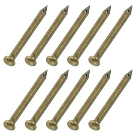 sourcing map 200Pcs Small Hardware Nails, 1.4 x 16mm Carbon Steel Round Head Nail Common Finishing Nail for Household Woodworking Picture Hanging DIY Projects, Bronze