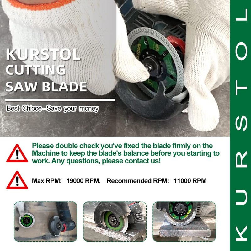 KURSTOL 3" Tile Diamond Blade - 2pcs 75mm Super Thin