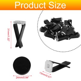 Bonsicoky 100 Pcs Square Head Car Vent Clips with Round Plastic Slot Head, Air Freshener Clips for Office Home Car Air Conditioner Outlet, Black
