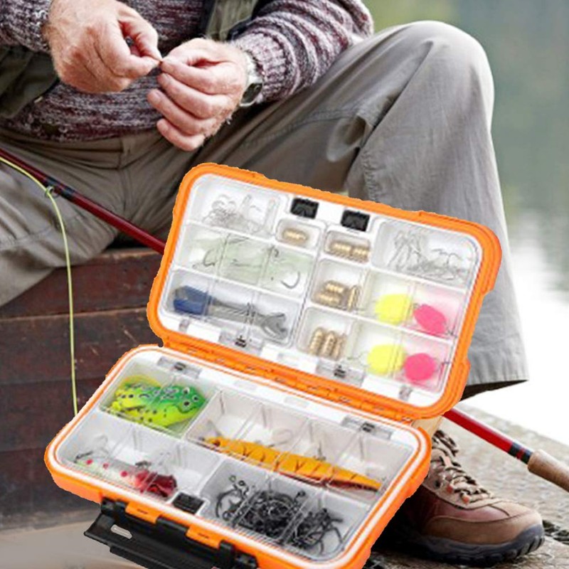 Waterproof Fishing Tackle Box Organizer, Lure Hooks Storage Case Built-in