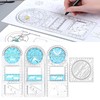Zakrafo 4 Pcs Multifunctional Geometric Ruler,Math Measuring Rulers for Drawing