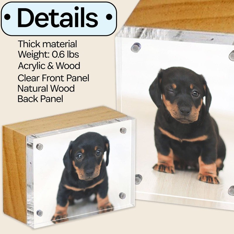 Natural Wood Back Magnet Frame by Canetti-2.5x3.5 inch