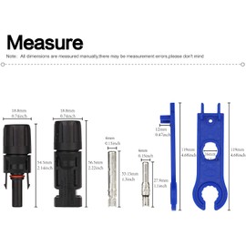 RUNCCI-YUN 1 Pair T-Type (1 to 3) Style Branch Connector, 3 Pairs Connector, Photovoltaic Connector, Solar Panel Cable Connectors for Solar Cell Panels, Inverter Solar Panel Photovoltaic System