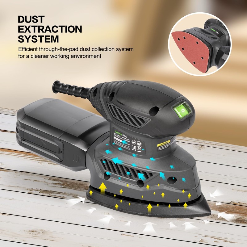 GALAX PRO Detail Sander, 1.1A Powerful Motor, 13000 OPM Compact
