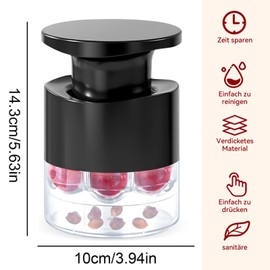 Cherry Pitter Manual Cherry Pitter with Collector Push Down Mechanism for Easy Operation (Black)