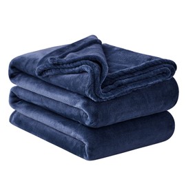 RUIKASI Fleece Throw Blanket King - Plush Fuzzy Flannel Blanket Navy Blue for King Size Big Large Bed, Super Soft Warm Blanket for Sofa and Couch, Fluffy Blanket 106x90 Inches