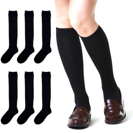 High Socks, 3 Pair Set, Calf Loose, Cotton Blend, Women's, Socks, School, Below the Knee, Made in Japan, Cotton, Antibacterial, Deodorization, Black, For Work or School, Travel, Uniform, Produced in