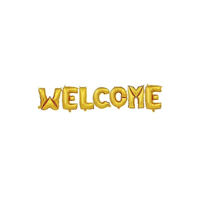 picoLab Welcome Balloons WELCOME Party Balloons (Gold)