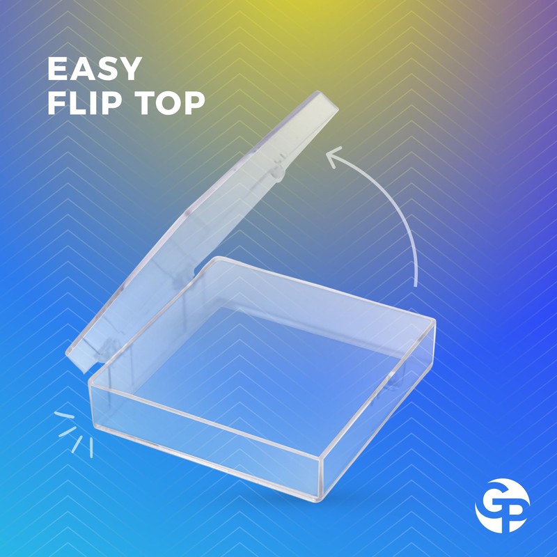 20-Pack Clear Hard Plastic Hinged Lid Storage Containers 2.56"L x