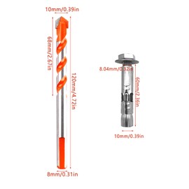 Expansion Screw Bolts M8 X 60mm External Hex Nut 304 Stainless Steel Expansion Sleeve Anchor Bolt Heavy Duty Fixing Anchors(6 Pcs)