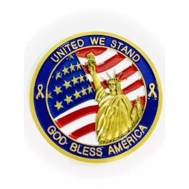 Challenge Coin United We Stand 9/11 Never Forget God Bless America Flag NEW