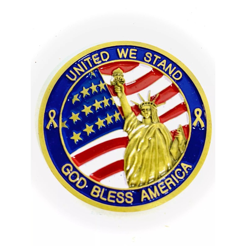 Challenge Coin United We Stand 9/11 Never Forget God Bless