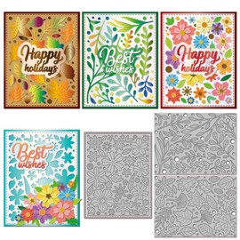 GLOBLELAND Zero Waste Blumen Blätter Hintergrund Schneidformen Für DIY Scrapbooking Metall Pflanzen Hintergrund Schneidformen Stanzformen Für Kartenherstellung Prägung Fotoalbum Basteldekoration