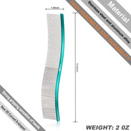 Pet Comb Stainless Steel Comb for Dogs Cats Pet Hair Comb for Grooming Curved with Rounded and Smooth Ends Stainless Steel Teeth Tools for Remove Tangles and Knots (GREEN)