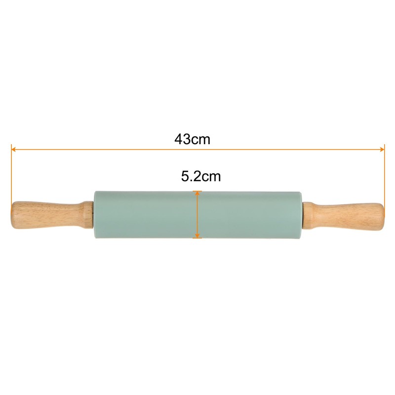 HARFINGTON Silicone Rolling Pins for Baking 17 Inch Wooden Handle
