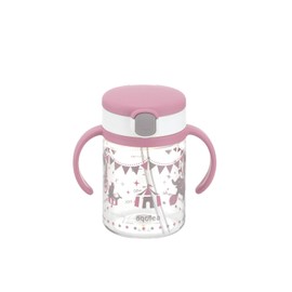 Richell Aqulea Outing - Taza (200 ml), diseño de pajita, color rosa