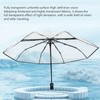 Clear Automatic Foldable Umbrella 8 Ribs 3 Folding Black Edging